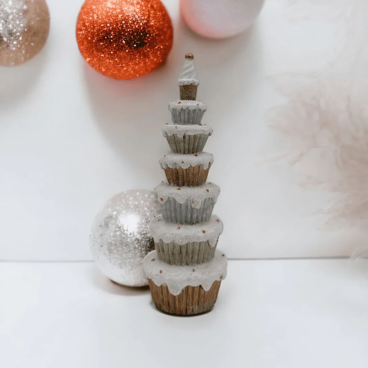 Gold and Silver Cupcake Christmas Tree - Exquisite Homewares 
