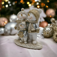 Gold and Silver Snowman Family - Exquisite Homewares 