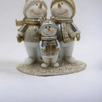 Gold and Silver Snowman Family - Exquisite Homewares 
