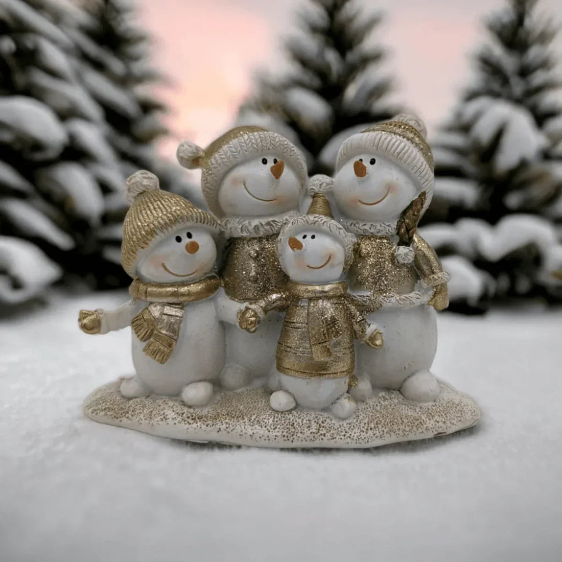 Gold Snowman Family - Exquisite Homewares 