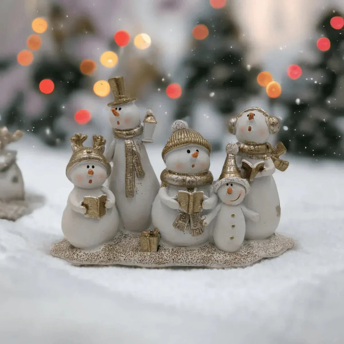 Gold Snowman Family with Baby - Exquisite Homewares 