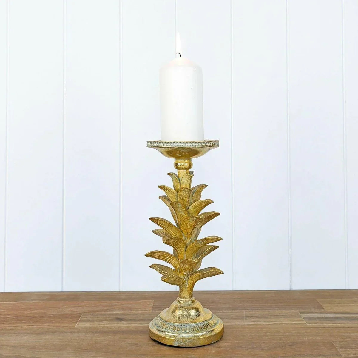 Golden Leaves Candle Stand - Exquisite Homewares 