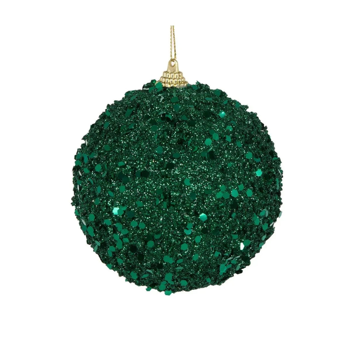 Green Textured Glitter Bauble - Exquisite Homewares 