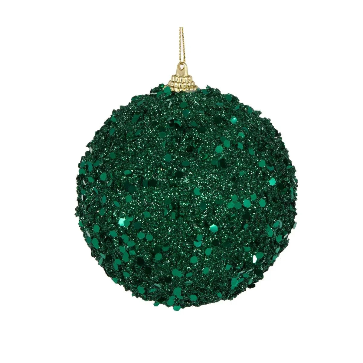 Green Textured Glitter Bauble - Exquisite Homewares 