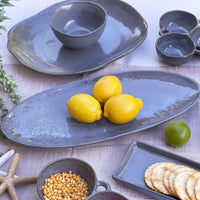 Grey-Blue Double Snack Bowl - House Journey
