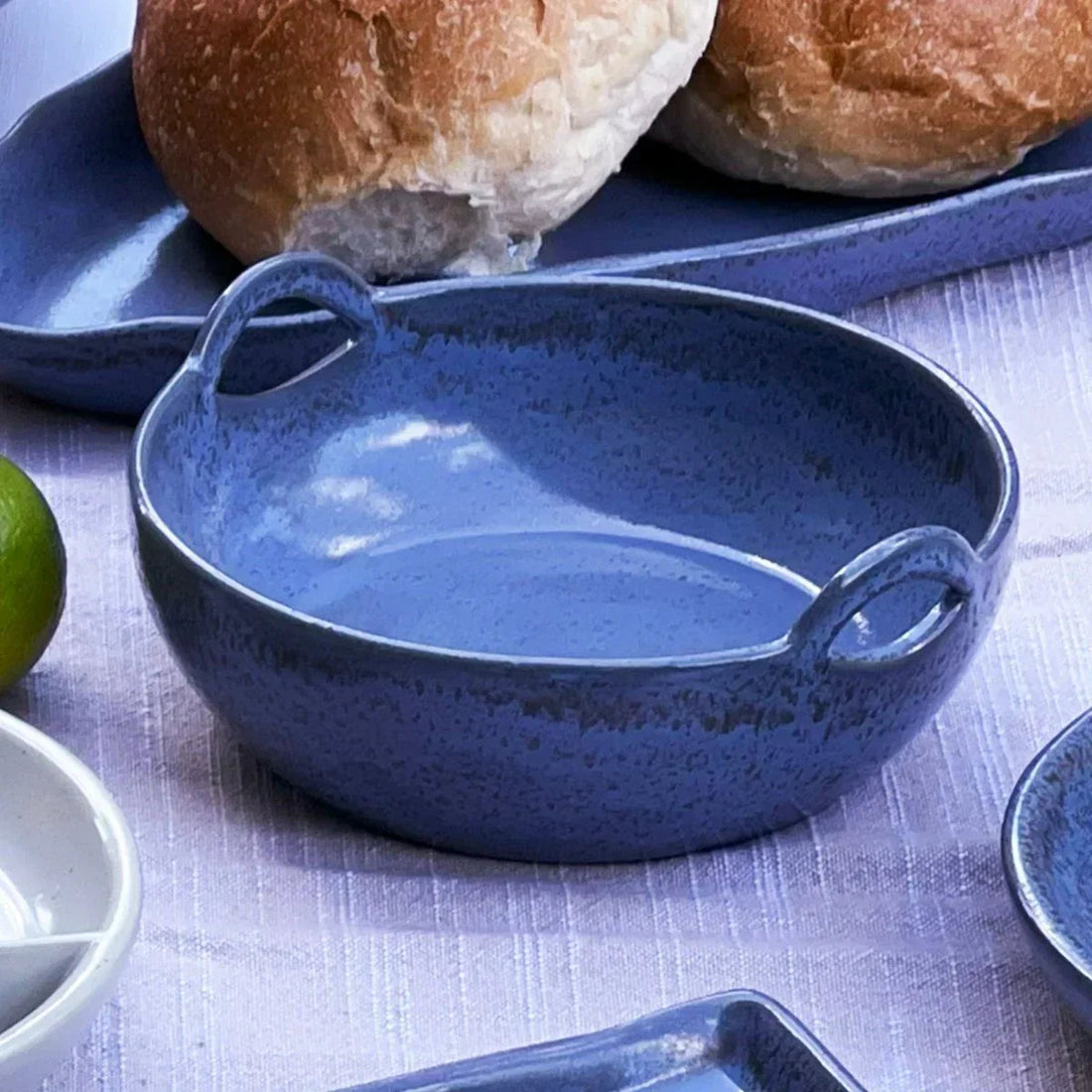 Grey-Blue Handle Bowl - Exquisite Homewares 