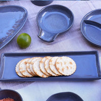 Grey-Blue Rectangle Platter - House Journey
