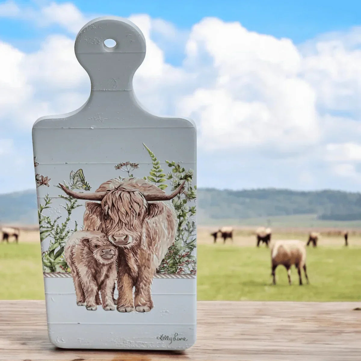 Highland Cow Ceramic Plate by Kelly Lane