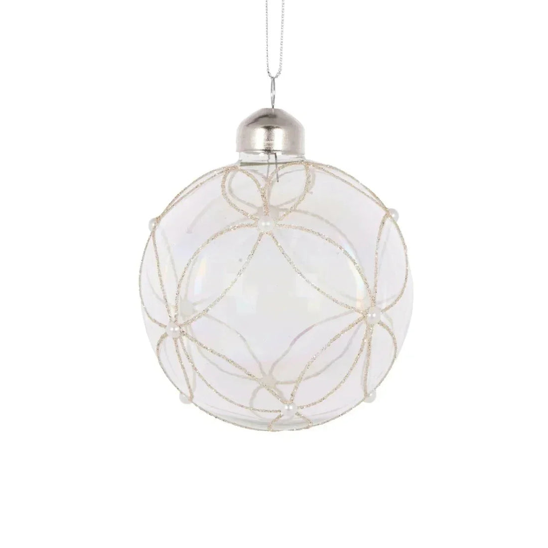 Iridescent Pearl Geometric Bauble - Exquisite Homewares 