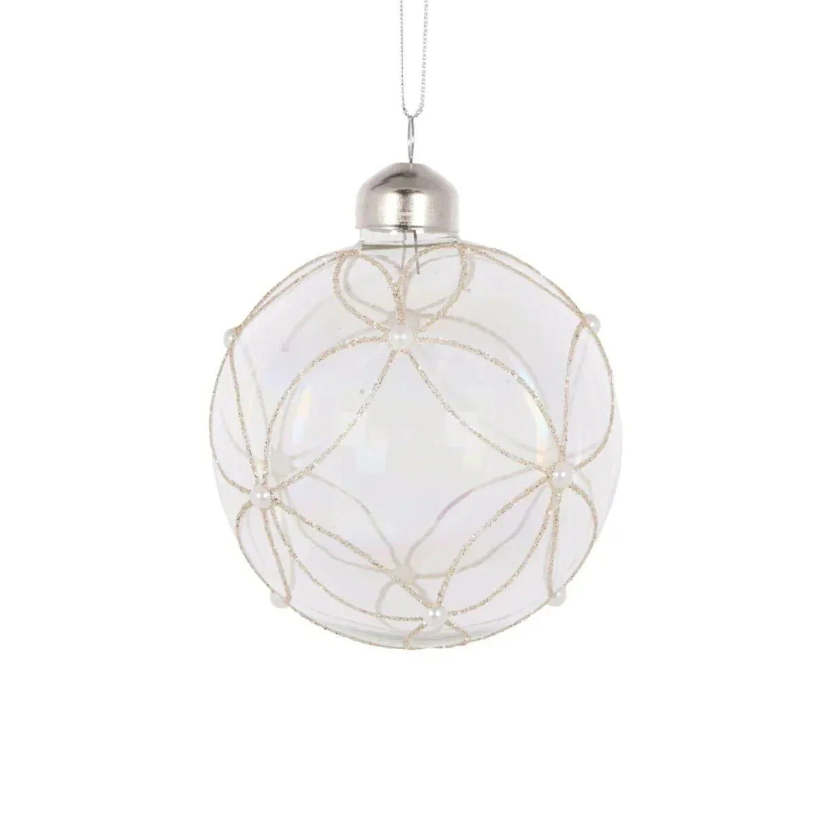 Iridescent Pearl Geometric Bauble - Exquisite Homewares 