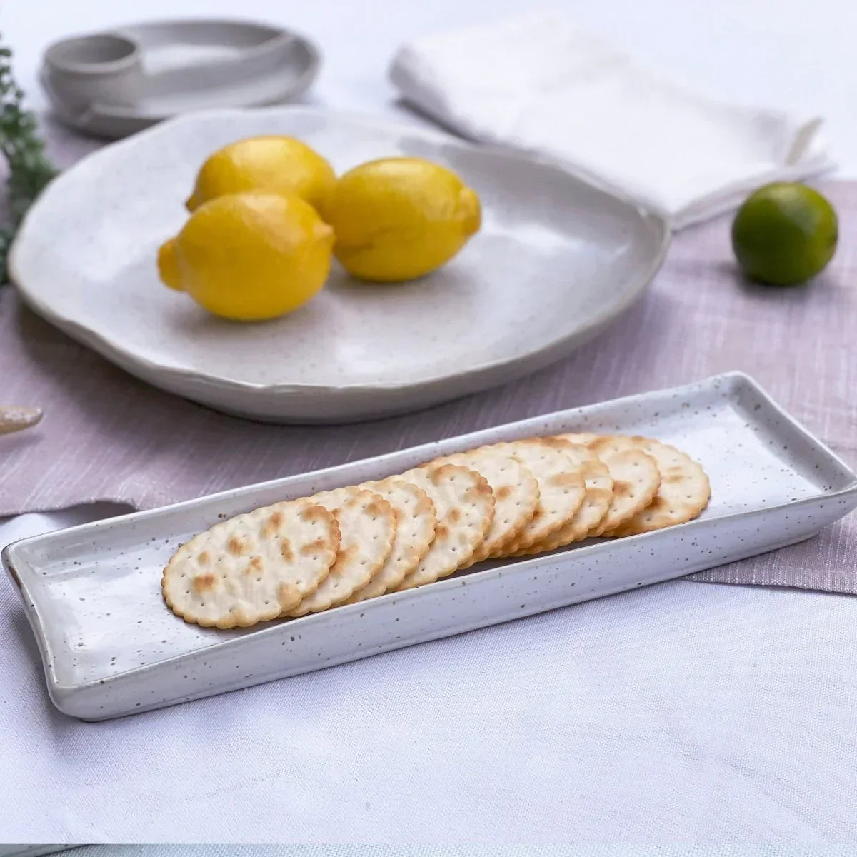 Ivory Abstract Oval Platter - House Journey