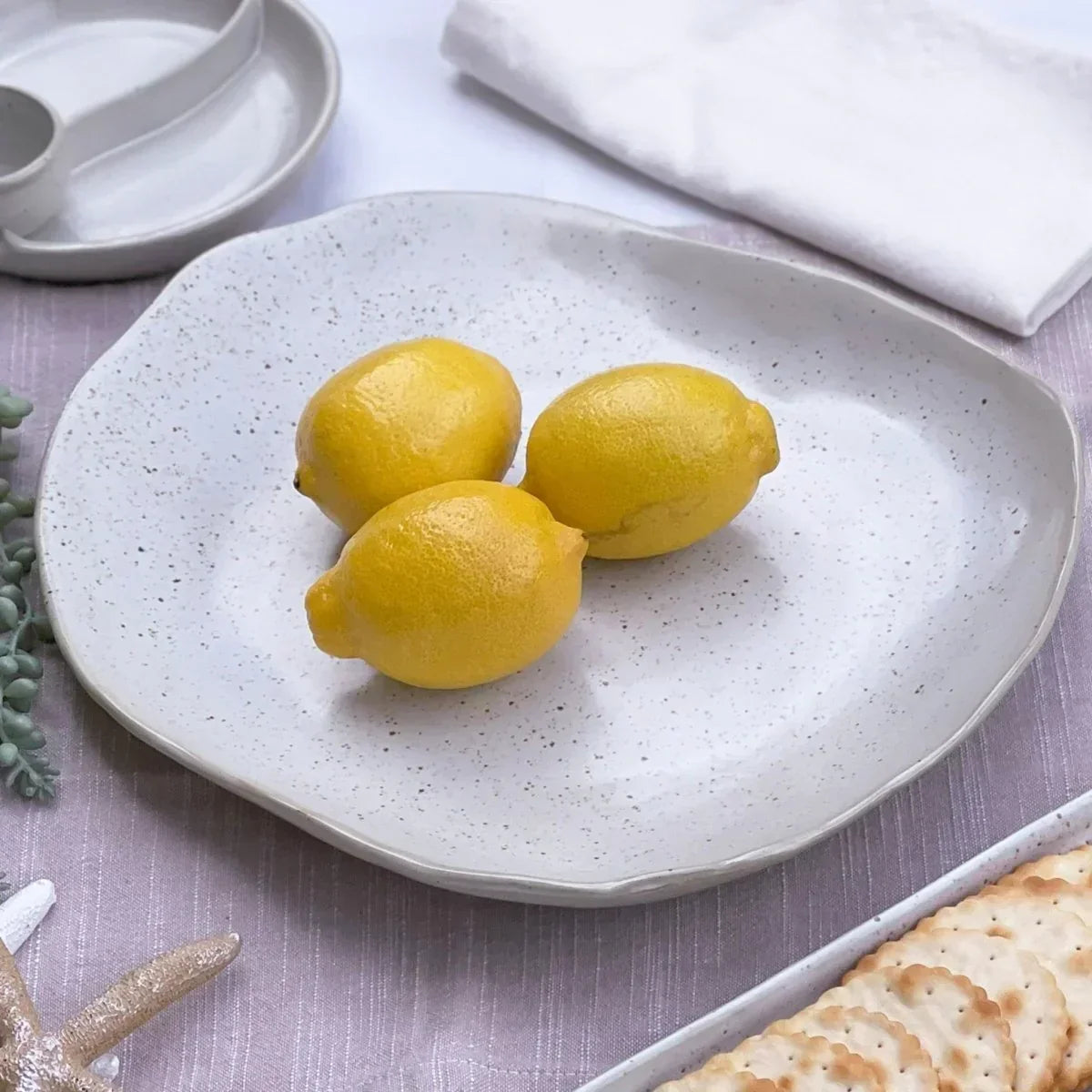 Ivory Abstract Oval Platter - House Journey