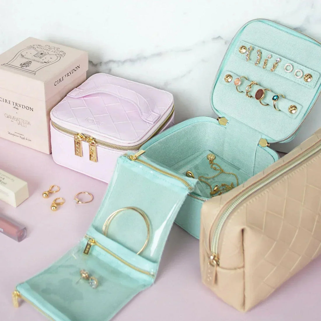 Jewellery Cube - Woven Teal - Exquisite Homewares 