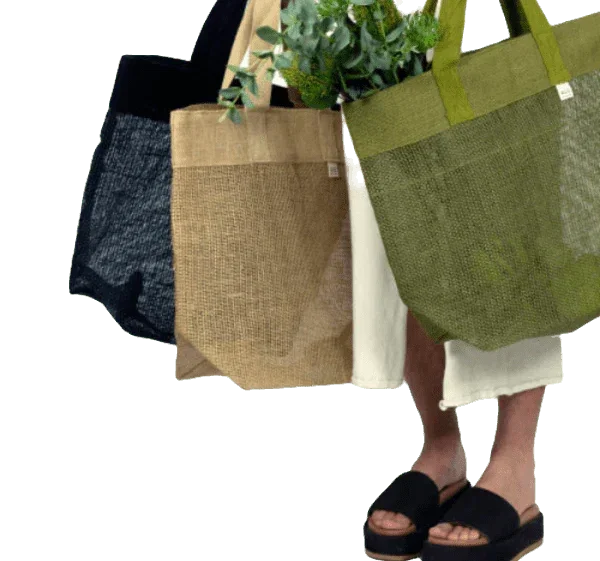 Jute Mesh Bag - Olive - Exquisite Homewares 