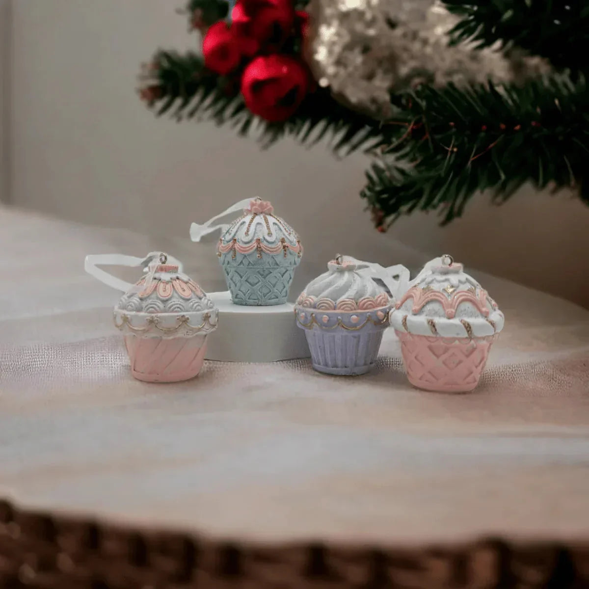 Large Cupcake Christmas Tree Hanging Decoration - Exquisite Homewares 