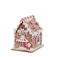 Light-Up Gingerbread House With Santa - Exquisite Homewares 