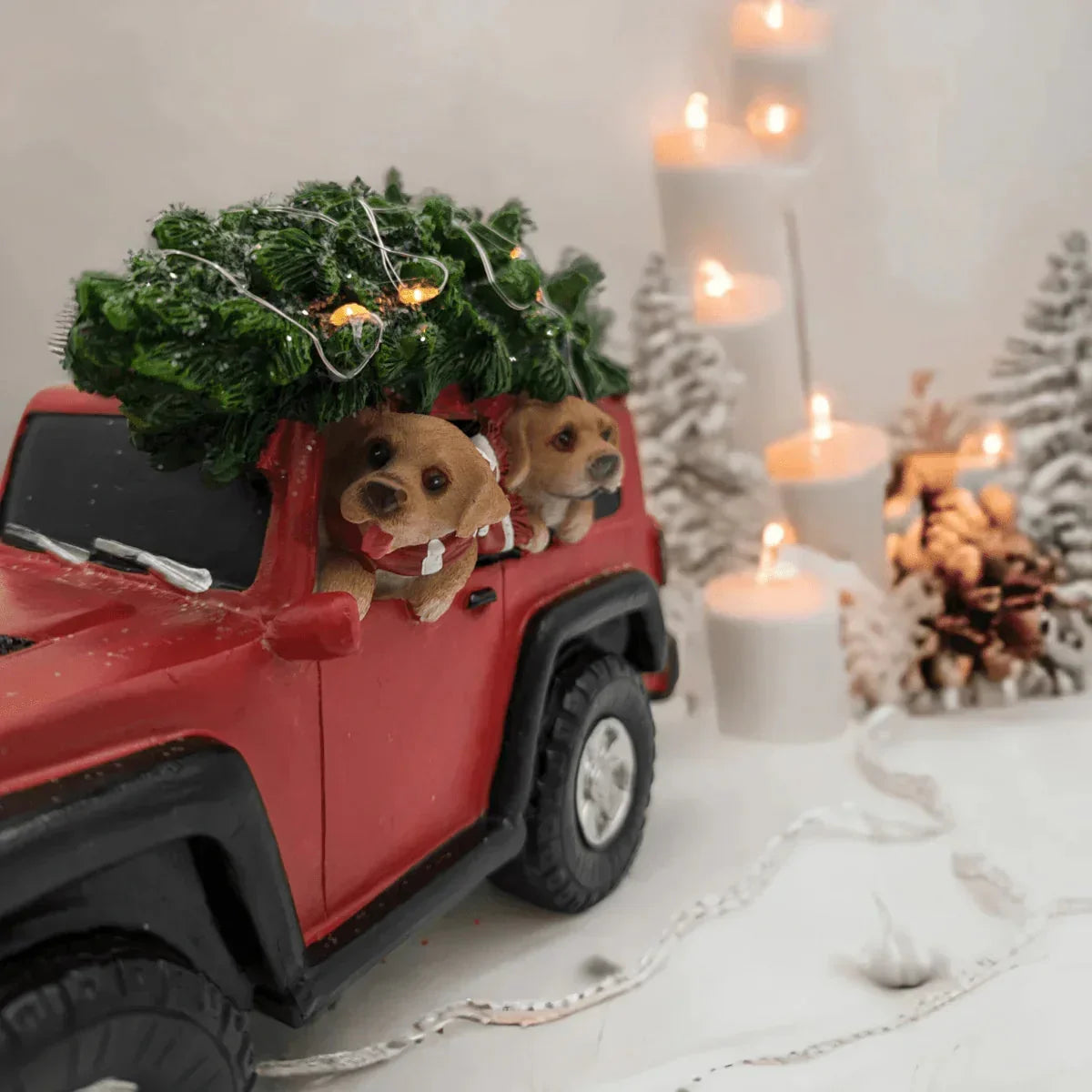 Light-Up Jeep with Dogs - Exquisite Homewares 
