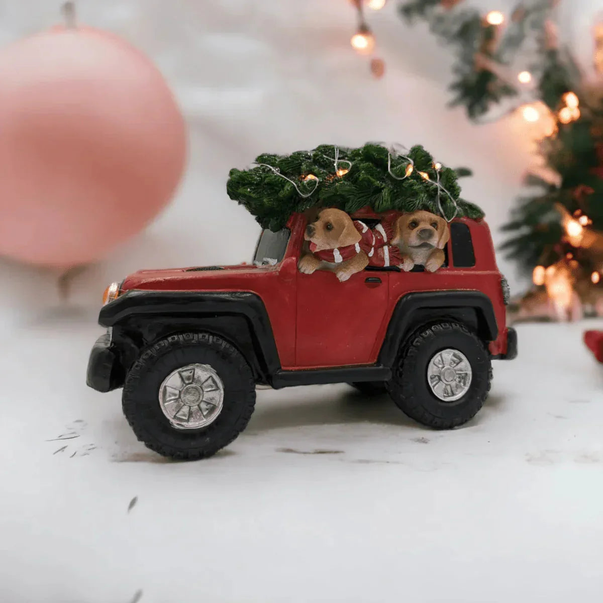 Light-Up Jeep with Dogs - Exquisite Homewares 
