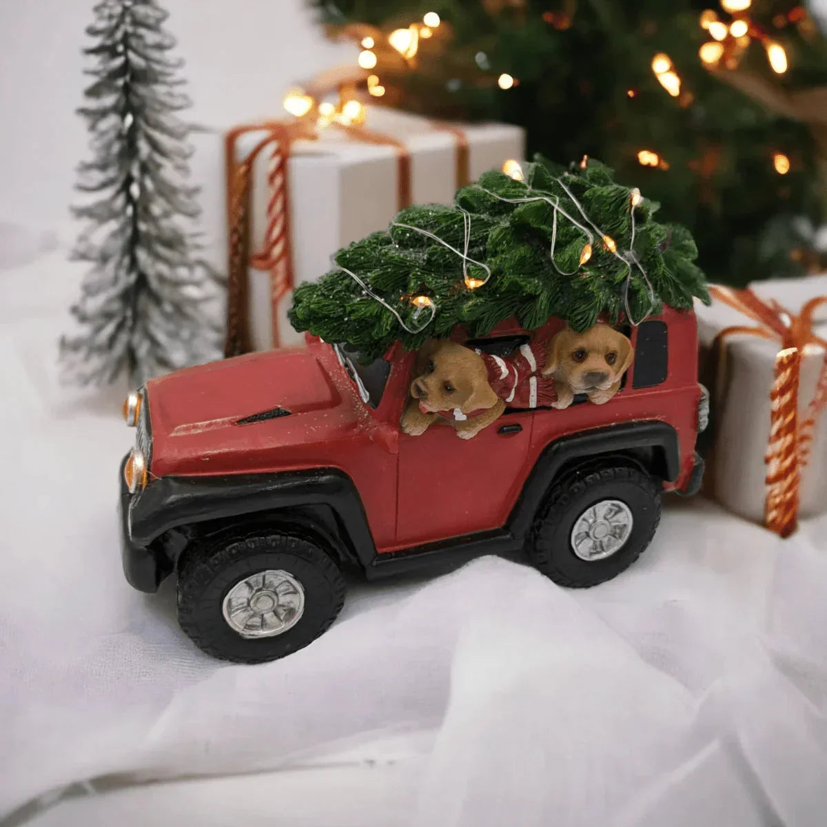 Light-Up Jeep with Dogs - Exquisite Homewares 