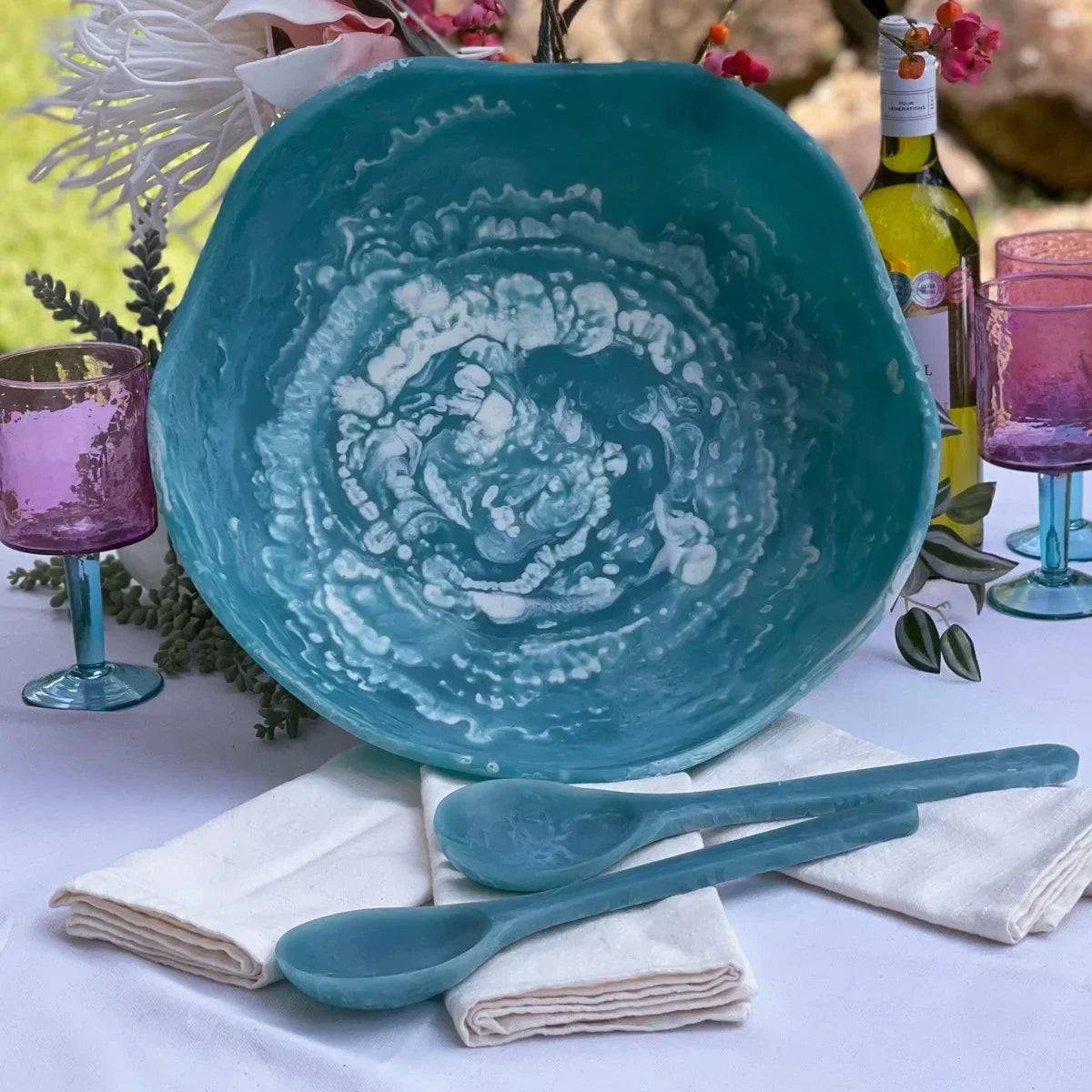 Lorne Salad Servers Blue - House Journey