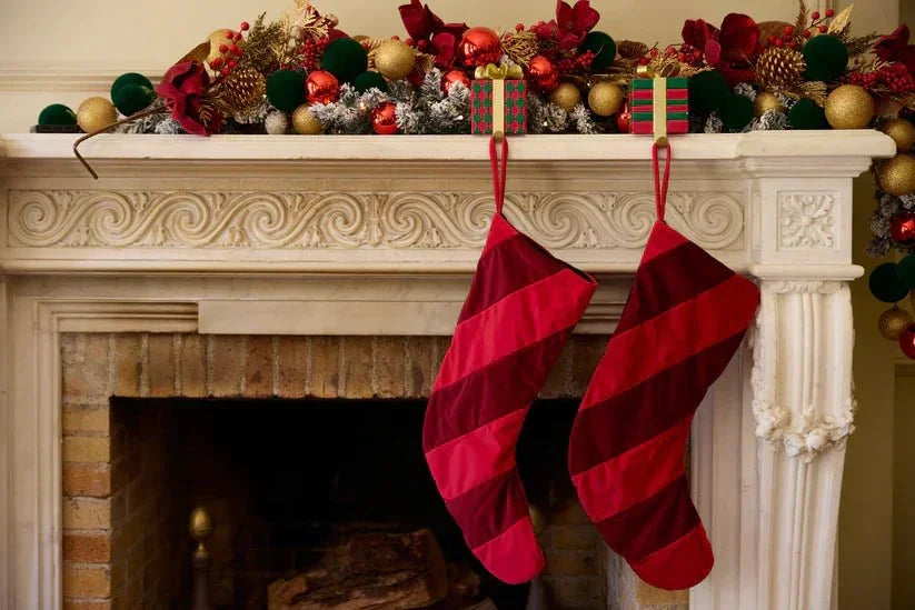 Luxe Red Velvet Stocking - Exquisite Homewares 