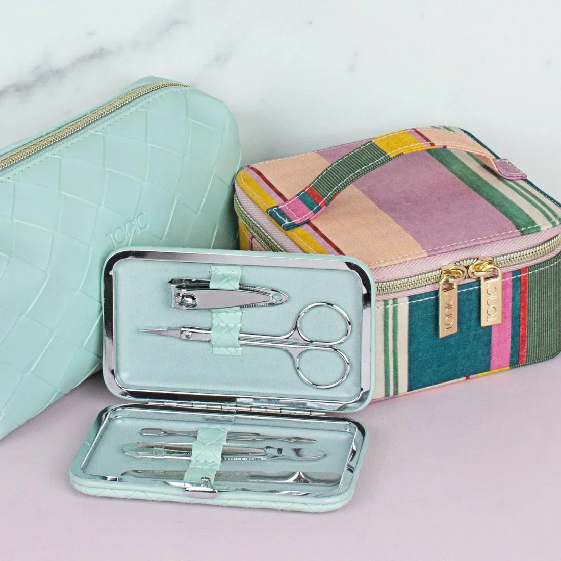 Manicure Set - Woven Teal - Exquisite Homewares 