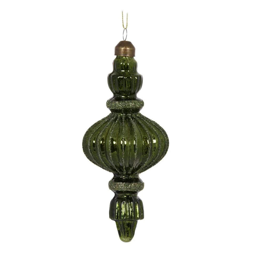 Mercury Green Ribbed Finial - Exquisite Homewares 
