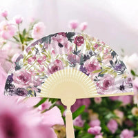 Peonie Rose Bamboo Fan - House Journey