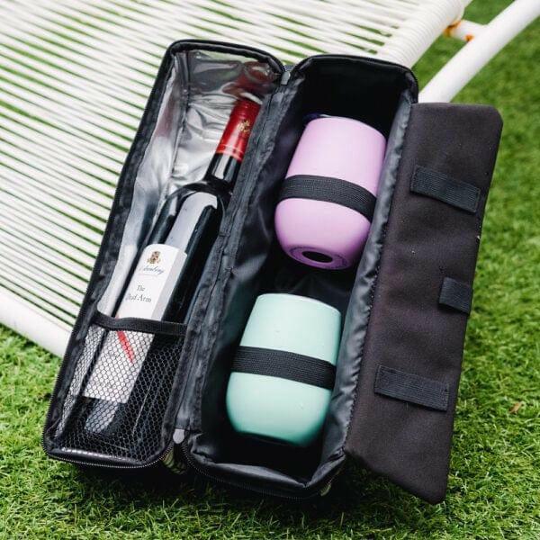 Picnic Bottle Bag - Daisy Gingham - Exquisite Homewares 