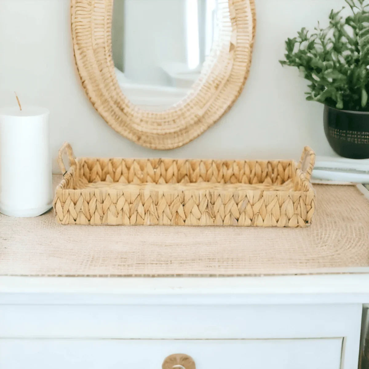 Picnic Tray - Water Hyacinth - Exquisite Homewares 