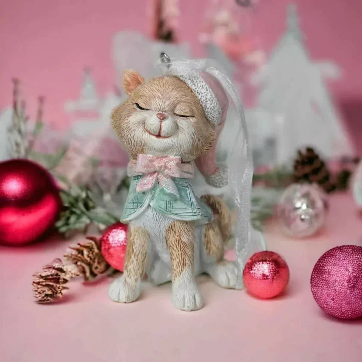 Pink or Green Hanging Cat Tree Decoration - House Journey