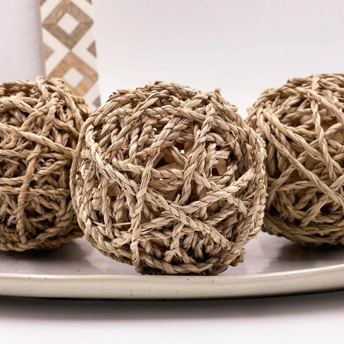 Poly Decor Ball - Nautral 11cm - Exquisite Homewares 