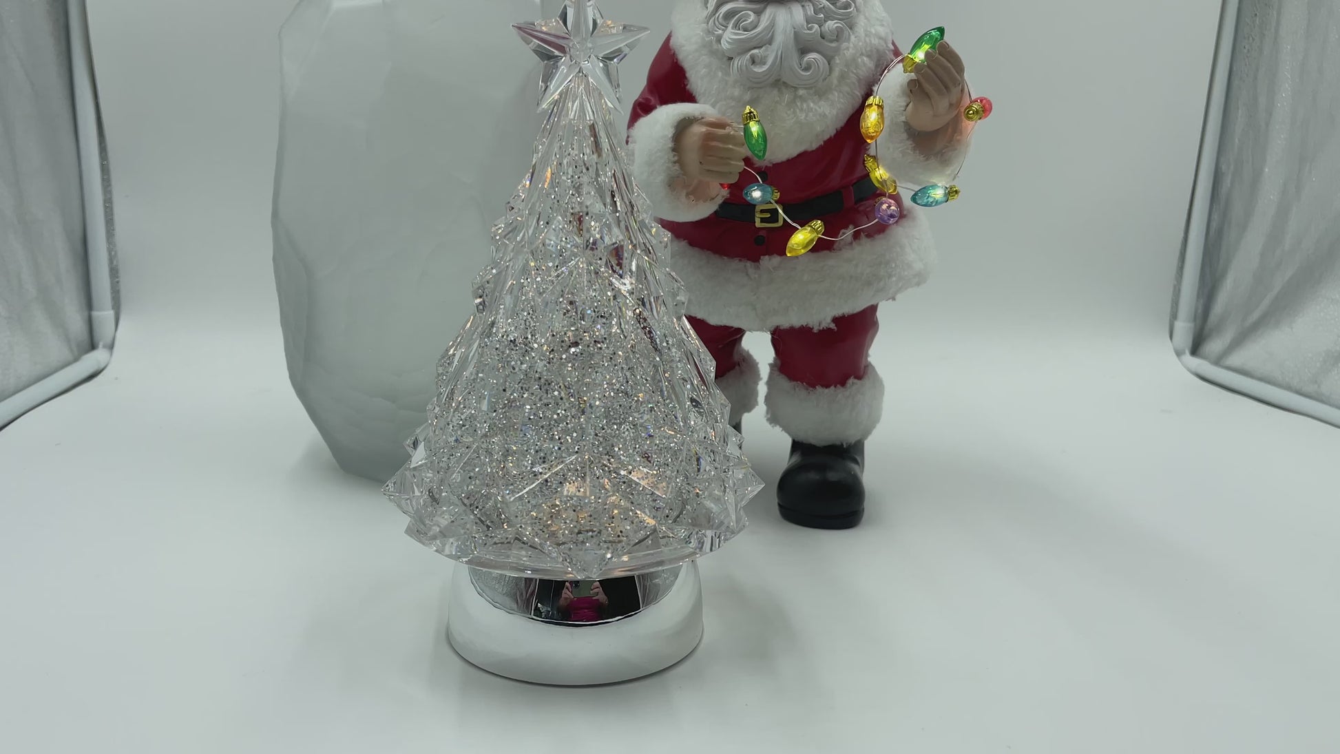 Light-Up Glitter Water Globe Tree