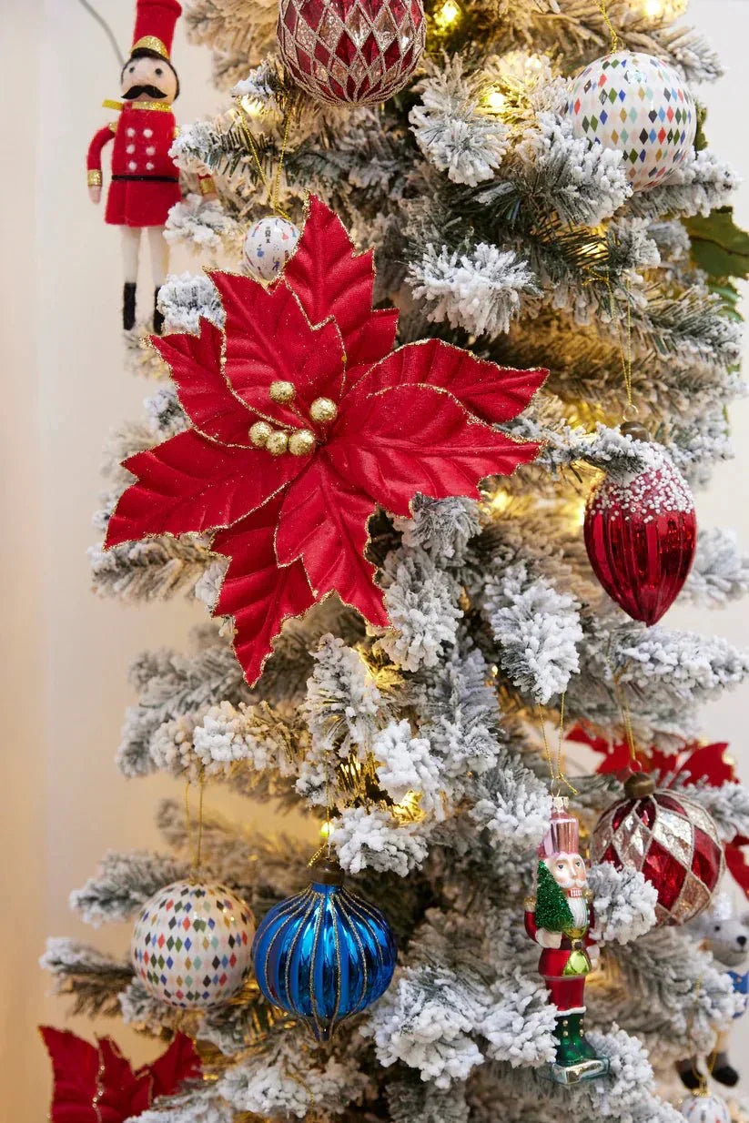 Red Beaded Drop Bauble - Exquisite Homewares 