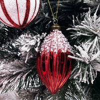 Red Beaded Drop Bauble - Exquisite Homewares 