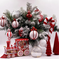 Red Beaded Drop Bauble - Exquisite Homewares 