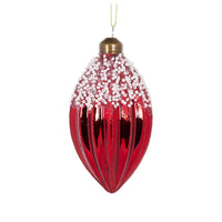 Red Beaded Drop Bauble - Exquisite Homewares 
