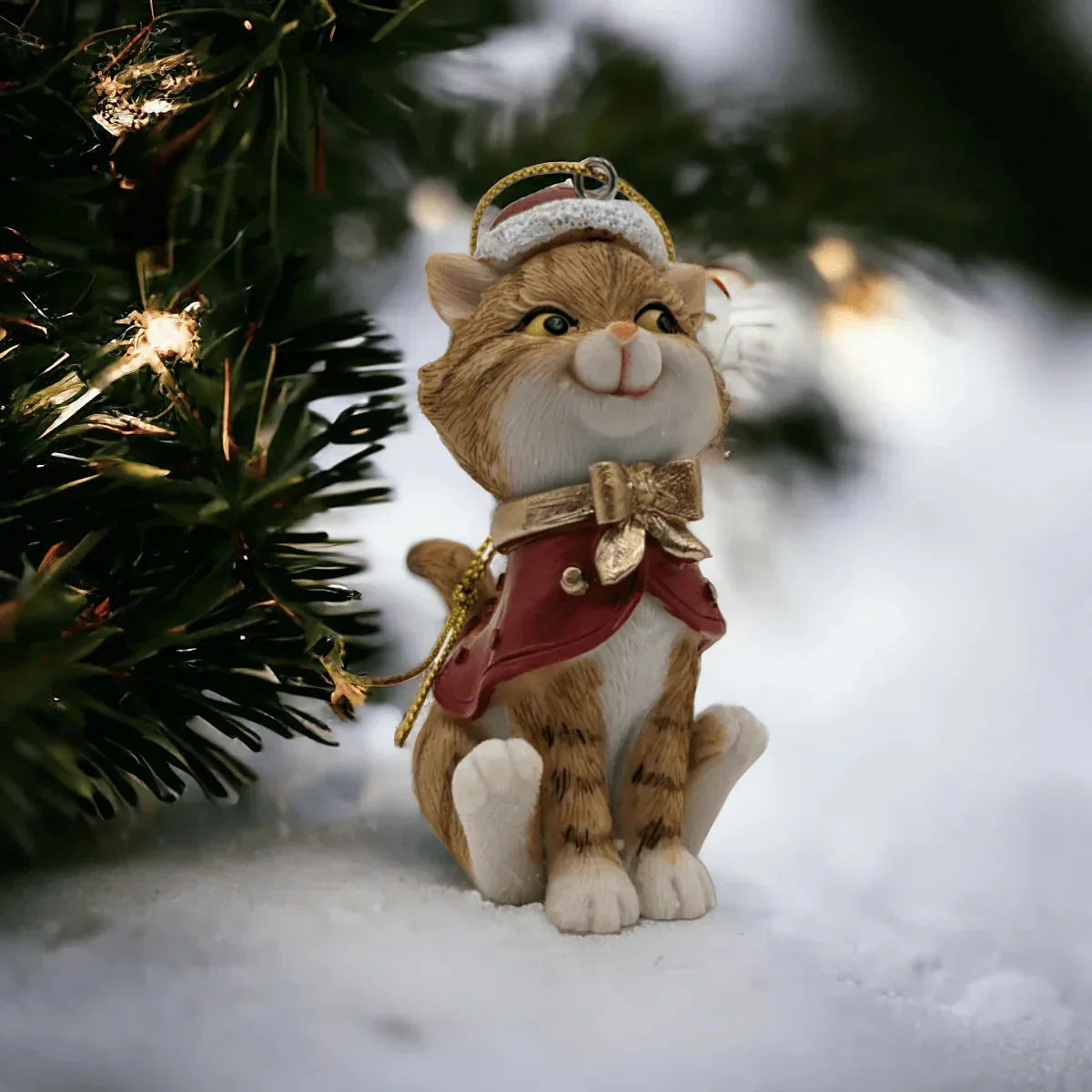 Red or Green Hanging Cat Tree Decoration - Exquisite Homewares 