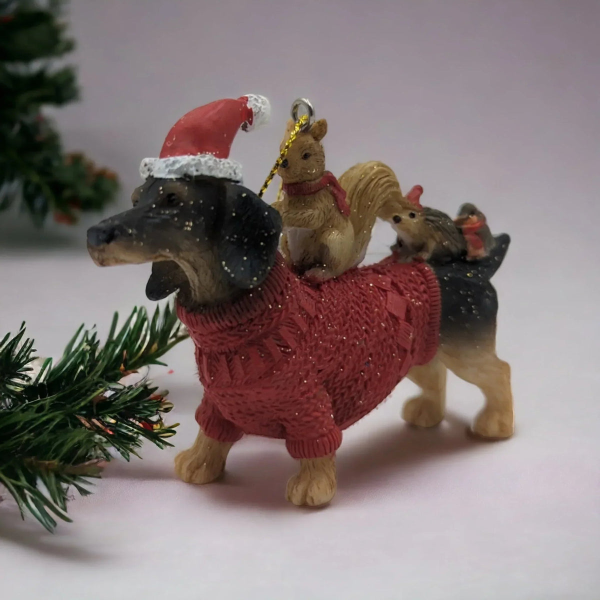 Dachshund Dog Hanging Tree Ornament.