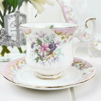 Elegant floral teacup with gold trim, perfect for home decor and tea lovers