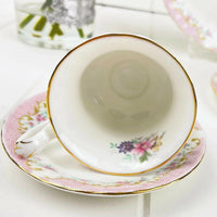 Elegant floral teacup and saucer with gold trim, perfect for home decor and tea service