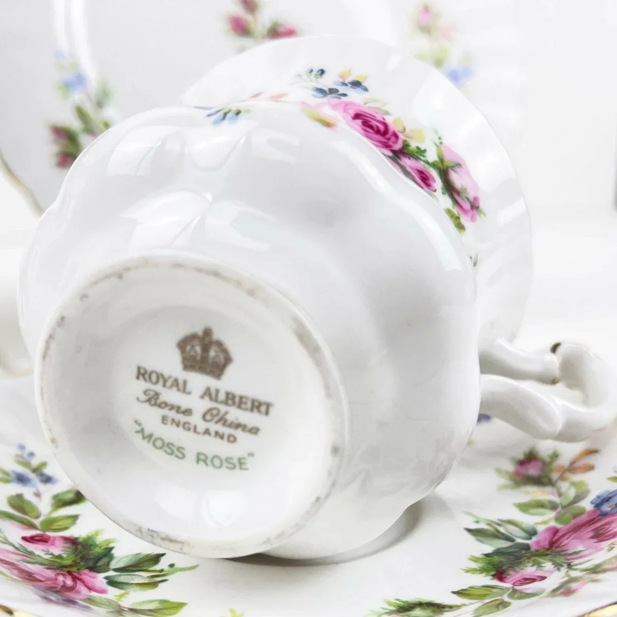 Royal Albert Moss Rose Demitasse Duo - Exquisite Homewares 