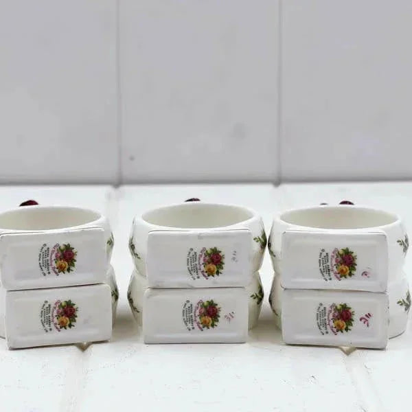 Royal Albert Old Country Rose Six Napkin Rings - Exquisite Homewares 