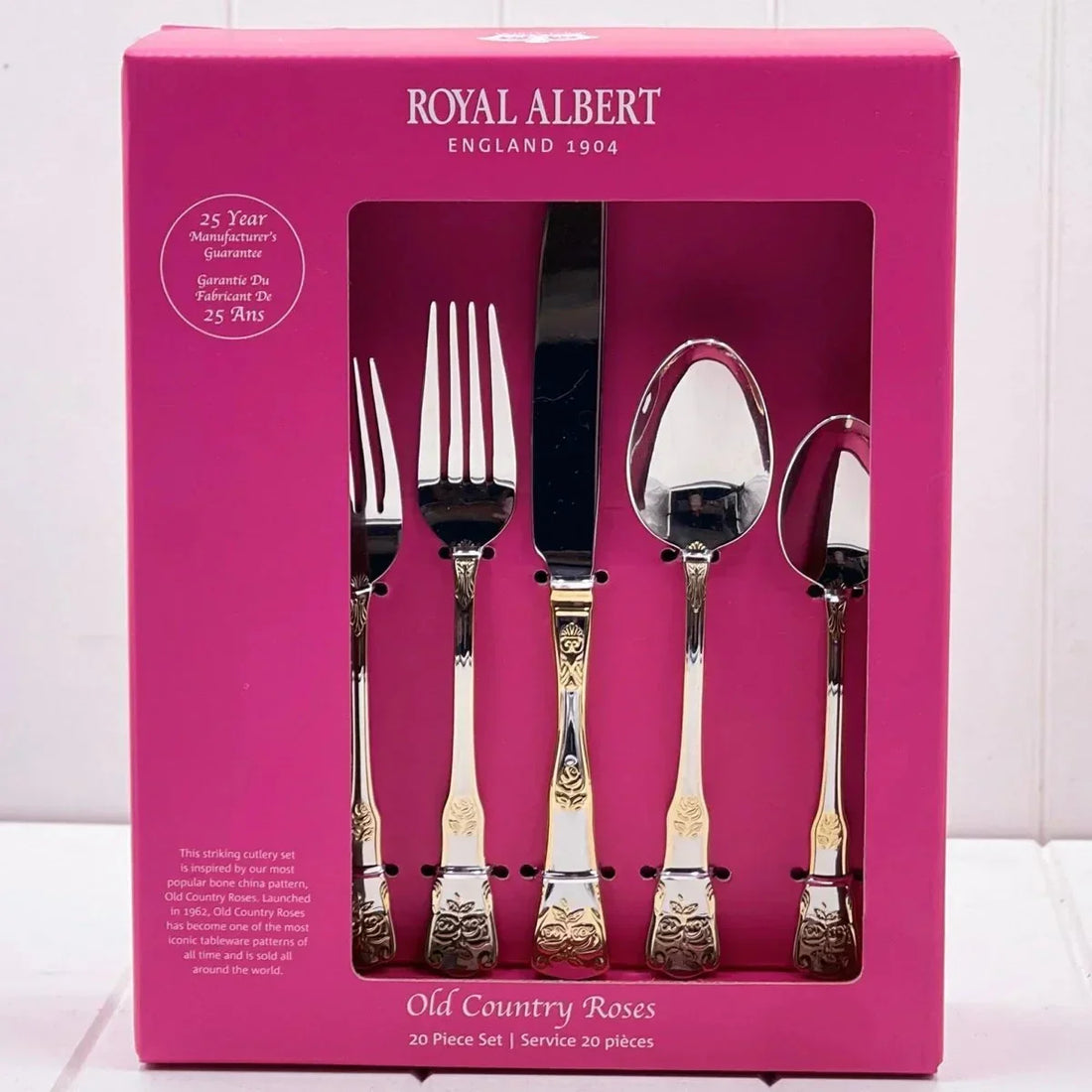 Royal Albert Old Country Roses 20-Piece Cutlery Set - Unused in Box - Exquisite Homewares 