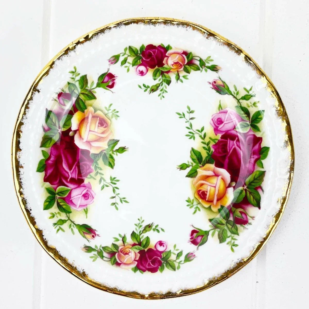 Royal Albert Old Country Roses Butter Pat - Exquisite Homewares 