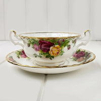 Royal Albert Old Country Roses Soup Coupe and Underplate - Exquisite Homewares 