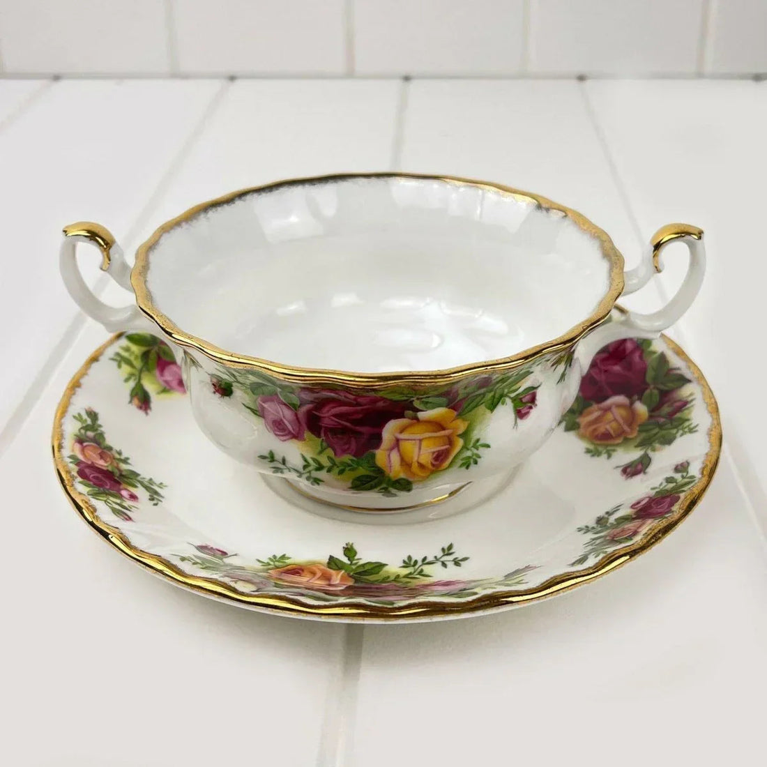 Royal Albert Old Country Roses Soup Coupe and Underplate - House Journey