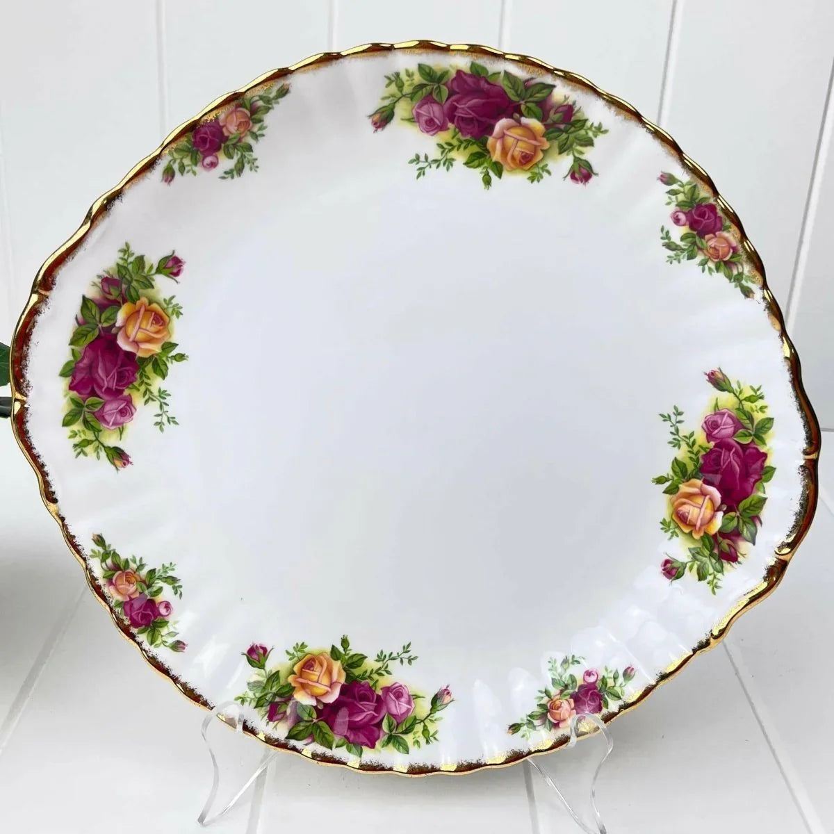 Royal Albert Old Country Roses Tabbed Cake Plate - Exquisite Homewares 