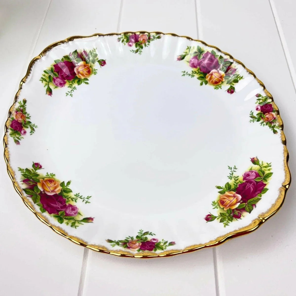 Royal Albert Old Country Roses Tabbed Cake Plate - Exquisite Homewares 