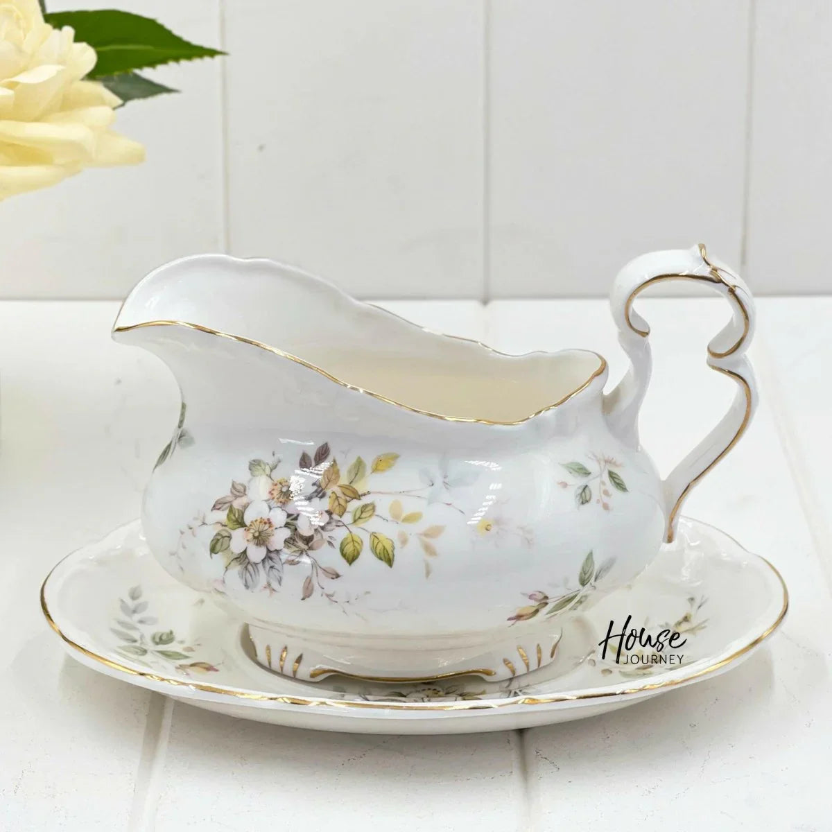 Royal Albert Vintage Haworth Gravy Boat and Saucer - Exquisite Homewares 